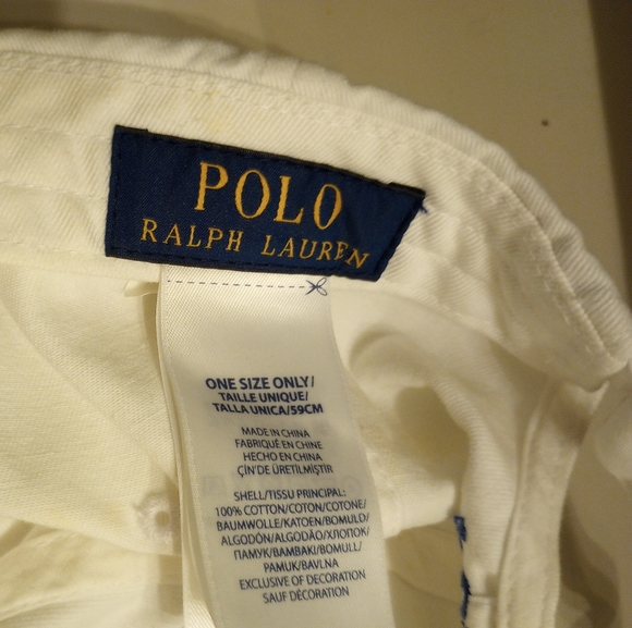 Polo Ralph Lauren Vintage 90's Men's Classic Cotton Hat With Leather Strap back - Picture 5 of 5